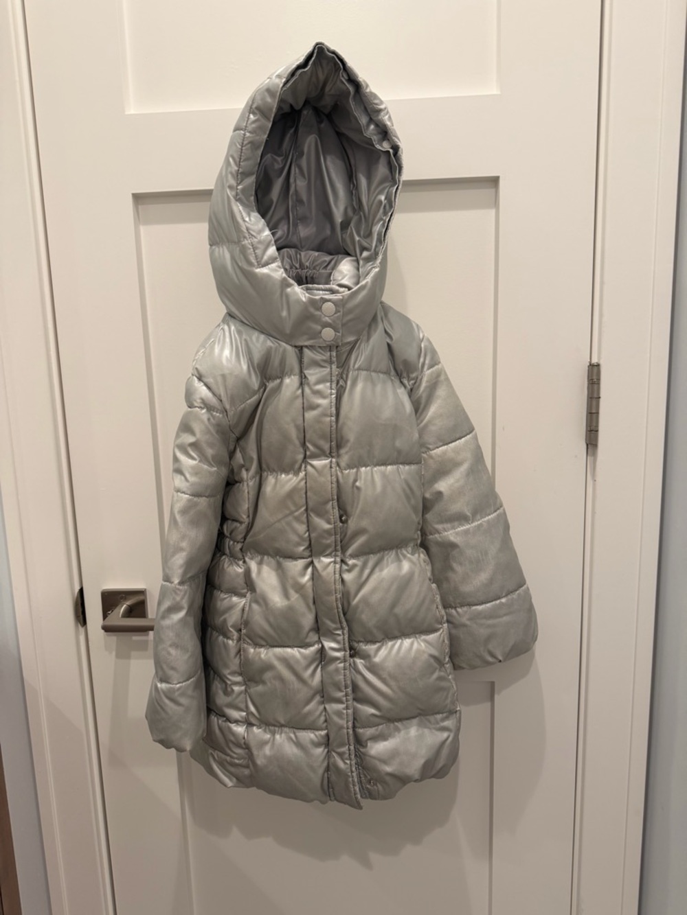 GAP Silver Hooded Puffer Coat for Kids